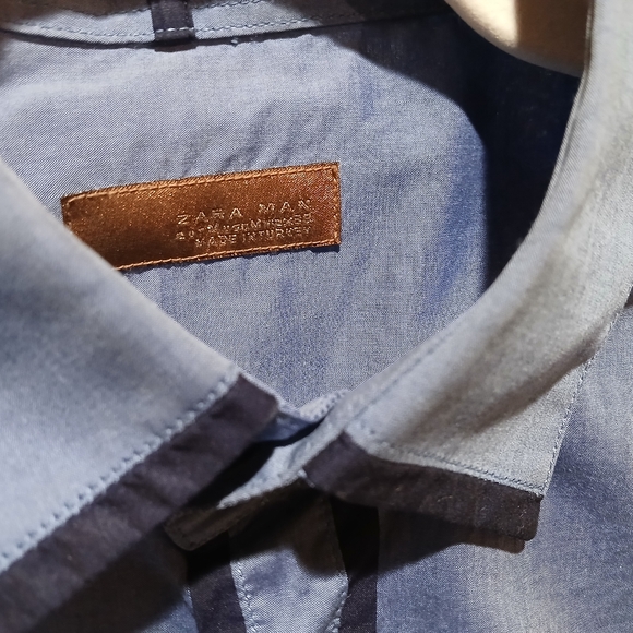 Mens Zara Piped Button Down - Picture 8 of 9